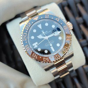 ROLEX GMT MASTER II 126711CHNR 40MM STEEL ROSE GOLD ROOTBEER CERAMIC FULL SET